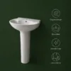VONDDW 490x700x845mm Glossy White Graceful Curved Rim Vintage Floorstanding Ceramic Pedestal Basin Sink (5) VONDDW 490x700x845mm Glossy White Graceful Curved Rim Vintage Floorstanding Ceramic Pedestal Basin Sink