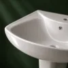 VONDDW 505x655x830mm Glossy White Wave Edge Modern Floorstanding Ceramic Pedestal Basin Sink (1) VONDDW 505x655x830mm Glossy White Wave Edge Modern Floorstanding Ceramic Pedestal Basin Sink