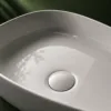 VONDDW 560x385x140mm Glossy White Modern Straight Edge Oval Countertop Bathroom Basin Sink