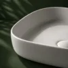 VONDDW 560x385x140mm Glossy White Modern Straight Edge Oval Countertop Bathroom Basin Sink