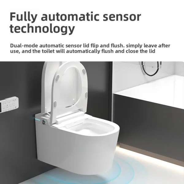 VONDDW 590x370x360mm Wall Mounted Voice Control Foam Shield Auto Flip Smart Toilet (3) VONDDW 590x370x360mm Wall Mounted Voice Control Foam Shield Auto Flip Smart Toilet
