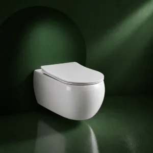 VONDDW P-Trap 180mm D-Shape Rimless Tornado Flush Wall-Hung Toilet