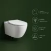 VONDDW P-Trap 180mm Rimless Tornado Flush Wall-Hung Toilet