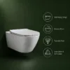 VONDDW P-Trap 180mm Sleek Rimless Tornado Flush Wall-Hung Toilet (1) VONDDW P-Trap 180mm Sleek Rimless Tornado Flush Wall-Hung Toilet