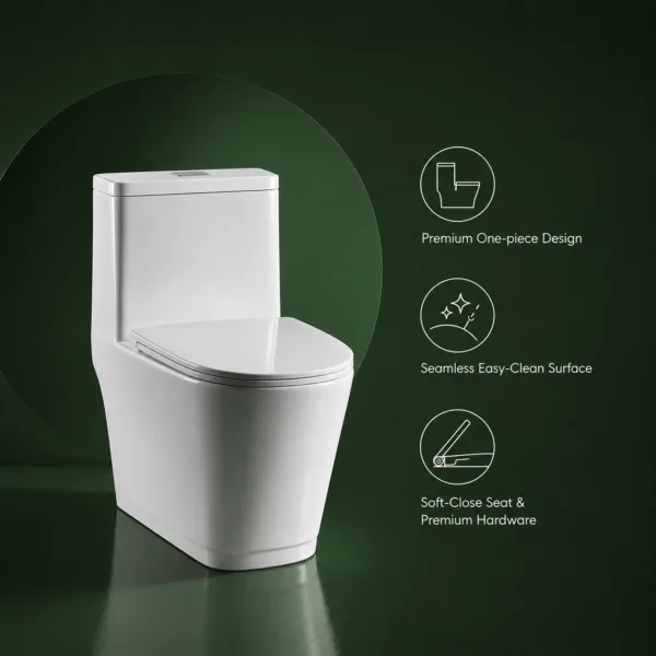 VONDDW S-Trap 300mm Curved Skirted Siphonic Flush One-piece Toilet (1) VONDDW S-Trap 300mm Curved Skirted Siphonic Flush One-piece Toilet