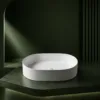 VONDDW 560x385x140mm Glossy White Modern Straight Edge Oval Countertop Bathroom Basin Sink (1) VONDDW 560x385x140mm Glossy White Modern Straight Edge Oval Countertop Bathroom Basin Sink