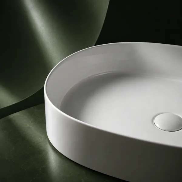 VONDDW 560x385x140mm Glossy White Modern Straight Edge Oval Countertop Bathroom Basin Sink (2) VONDDW 560x385x140mm Glossy White Modern Straight Edge Oval Countertop Bathroom Basin Sink