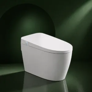 VONDDW Floor-Mounted Auto Flip Power Outage Flush Heated Seat Remote Control Glossy White Luxury Smart Toilet