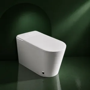 VONDDW Floor-Mounted S-Trap Minimalist Pure White Heated Seat Remote Control Luxury Intelligent Smart Toilet