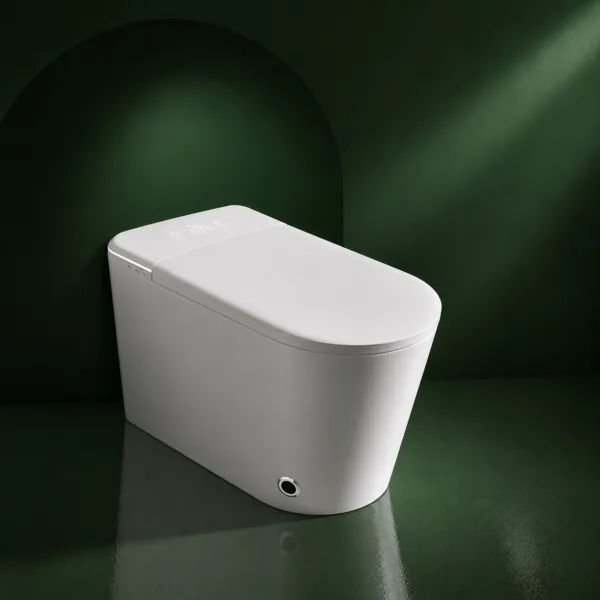 VONDDW Floor-Mounted S-Trap Minimalist Pure White Heated Seat Remote Control Luxury Intelligent Smart Toilet