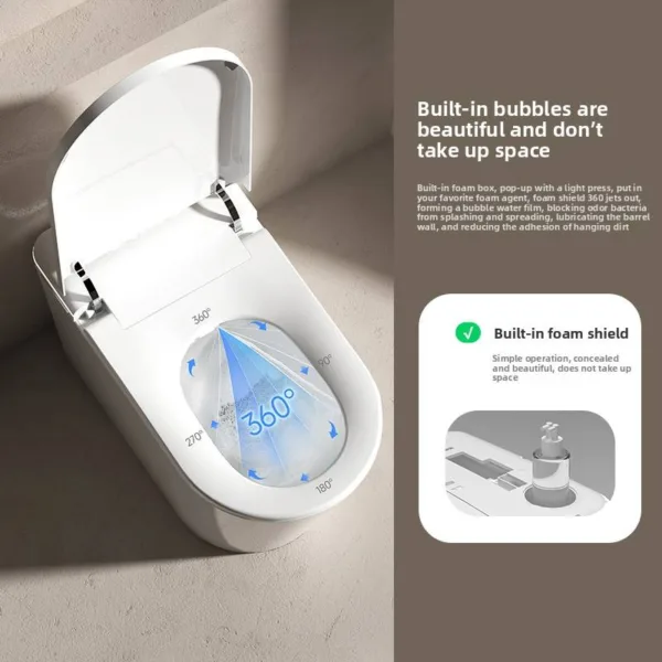 VONDDW Floor-Mounted S-Trap Minimalist Pure White Heated Seat Remote Control Luxury Intelligent Smart Toilet