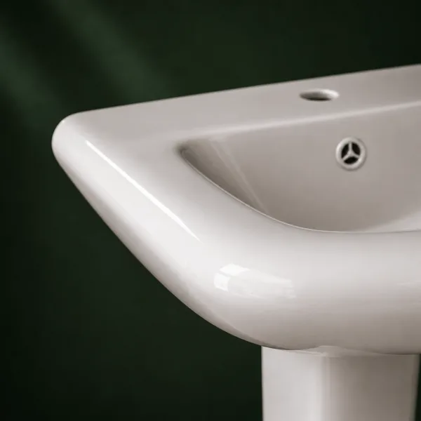 VONDDW Glossy White Sleek Cylindrical One-Piece Floorstanding Ceramic Pedestal Basin Sink (3) VONDDW Glossy White Sleek Cylindrical One-Piece Floorstanding Ceramic Pedestal Basin Sink