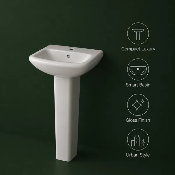VONDDW Glossy White Sleek Cylindrical One-Piece Floorstanding Ceramic Pedestal Basin Sink (5) VONDDW Glossy White Sleek Cylindrical One-Piece Floorstanding Ceramic Pedestal Basin Sink