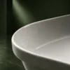VONDDW White Modern Slanted Geometric Countertop Bathroom Basin Sink