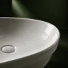 VONDDW White Modern Slanted Geometric Countertop Bathroom Basin Sink