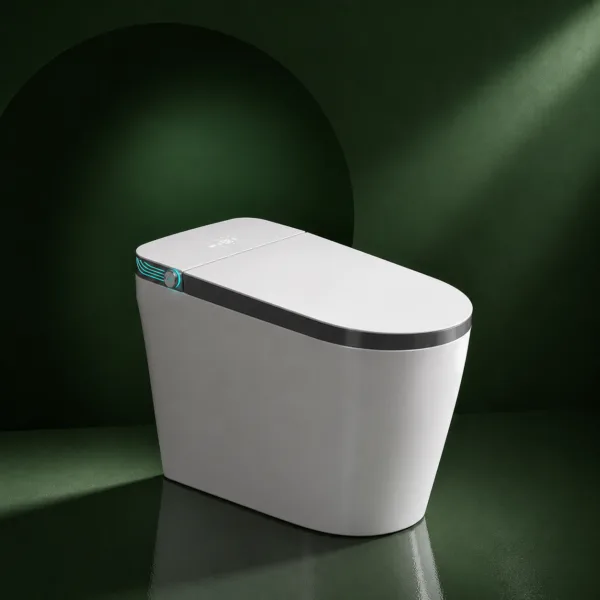 VONDDW P-Trap Digital Display Bidet Washing Heated Seat Remote Control Glossy White Intelligent Smart Toilet