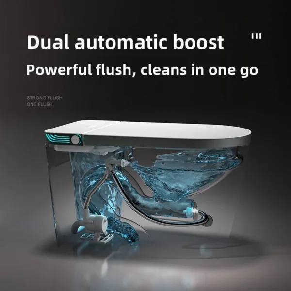 VONDDW P-Trap Digital Display Bidet Washing Heated Seat Remote Control Glossy White Intelligent Smart Toilet