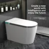 VONDDW P-Trap Digital Display Bidet Washing Heated Seat Remote Control Glossy White Intelligent Smart Toilet