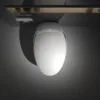 VONDDW P-Siphon, bodenmontiert, runde Toilettenschüssel, beheizbarer Sitz, Fernbedienung, glänzendes Weiß, Luxus-Smart-Toilette