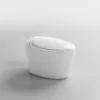 VONDDW P-Siphon, bodenmontiert, runde Toilettenschüssel, beheizbarer Sitz, Fernbedienung, glänzendes Weiß, Luxus-Smart-Toilette