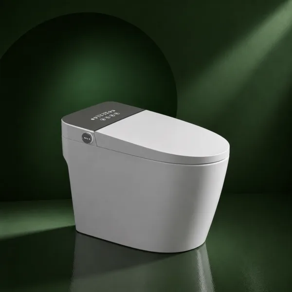 VONDDW S-Trap: WC intelligente di lusso a risparmio energetico con coperchio a chiusura ammortizzata, sciacquone automatico e finitura bianca lucida