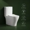 VONDDW S-trap 300mm Siphonic Fully Skirted Glossy White Diamond-Cut Geometric One-piece Ceramic Toilet (1) VONDDW S-trap 300mm Siphonic Fully Skirted Glossy White Diamond-Cut Geometric One-piece Ceramic Toilet