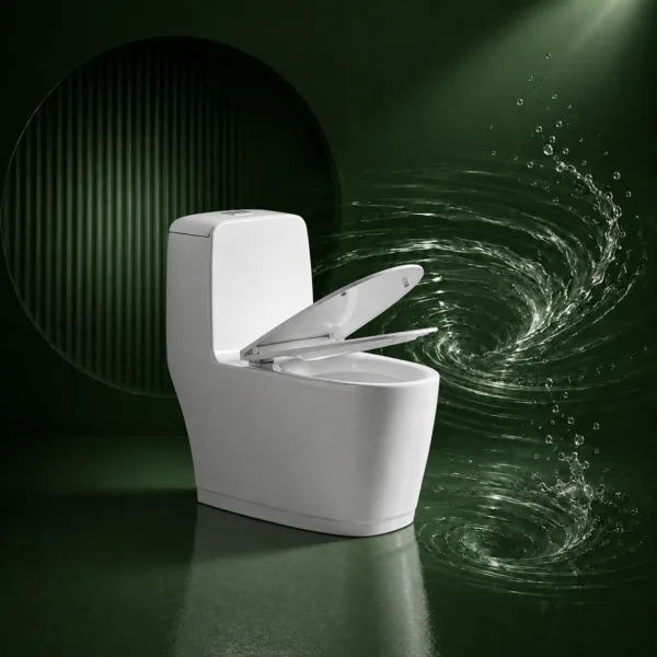 VONDDW S-trap 300mm Siphonic Fully Skirted Glossy White Modern One-piece Ceramic Toilet (3) VONDDW S-trap 300mm Siphonic Fully Skirted Glossy White Modern One-piece Ceramic Toilet