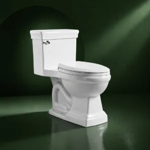 VONDDW S-trap 300mm Siphonic Fully Skirted Glossy White Modern Square One-piece Ceramic Toilet