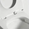 VONDDW: WC monoblocco in ceramica con sifone a S da 300 mm, base a gradini con bordatura completa, bianco lucido