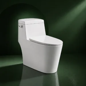 VONDDW S-trap 300mm Siphonic Fully Skirted Glossy White Tiered Base One-piece Ceramic Toilet