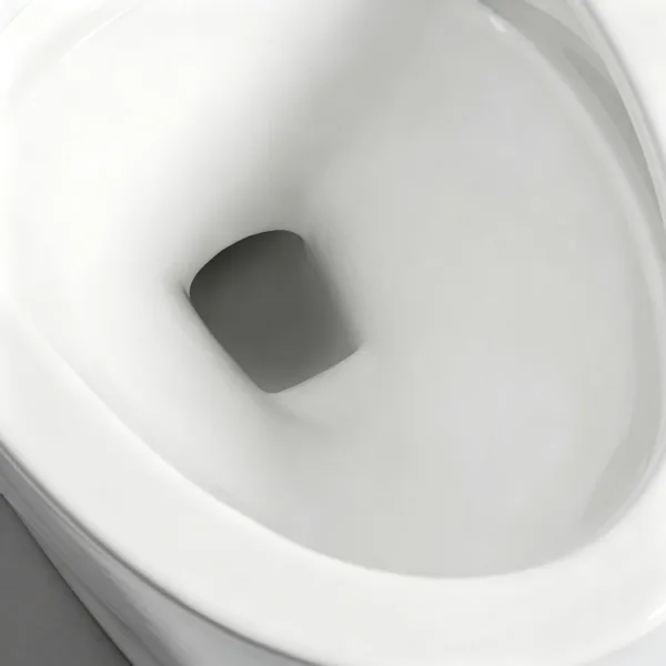 VONDDW: WC monoblocco in ceramica con sifone a S da 300 mm, base a gradini con bordatura completa, bianco lucido
