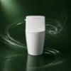 VONDDW: WC monoblocco in ceramica con sifone a S da 300 mm, base a gradini con bordatura completa, bianco lucido