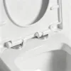 Cuvette de WC en céramique VONDDW, modèle S-trap, 300 mm, à siphon, entièrement jupée, blanc brillant, design géométrique en gradins, monobloc