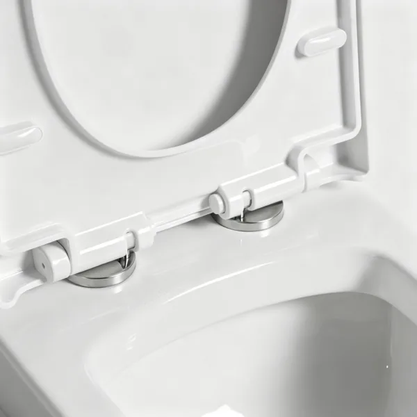Cuvette de WC en céramique VONDDW, modèle S-trap, 300 mm, à siphon, entièrement jupée, blanc brillant, design géométrique en gradins, monobloc