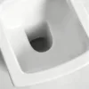 Cuvette de WC en céramique VONDDW, modèle S-trap, 300 mm, à siphon, entièrement jupée, blanc brillant, design géométrique en gradins, monobloc