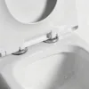 VONDDW S-trap 300 mm, con sifone, completamente rivestita, bianco lucido, con scanalature verticali, design geometrico, WC in ceramica monoblocco