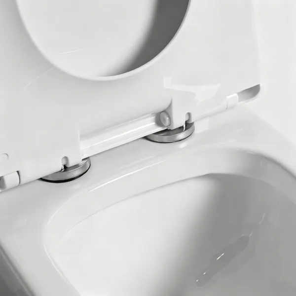 VONDDW S-trap 300 mm, con sifone, completamente rivestita, bianco lucido, con scanalature verticali, design geometrico, WC in ceramica monoblocco