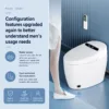 Toilettes intelligentes VONDDW à profil bas avec jupe, fonctions bidet avancées, siège chauffant, chasse d'eau automatique, finition blanche brillante (3) Toilettes intelligentes VONDDW à profil bas avec jupe, fonctions bidet avancées, siège chauffant, chasse d'eau automatique, finition blanche brillante