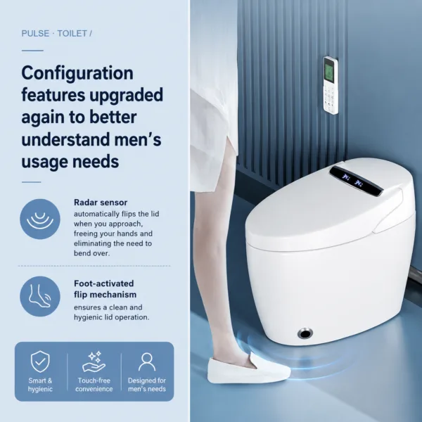 Toilettes intelligentes VONDDW à profil bas avec jupe, fonctions bidet avancées, siège chauffant, chasse d'eau automatique, finition blanche brillante (3) Toilettes intelligentes VONDDW à profil bas avec jupe, fonctions bidet avancées, siège chauffant, chasse d'eau automatique, finition blanche brillante